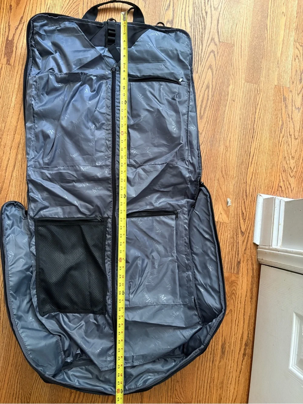 Matein Garment Bag Suit Travel Bag Black Shoulder Strap Foldable Carry On